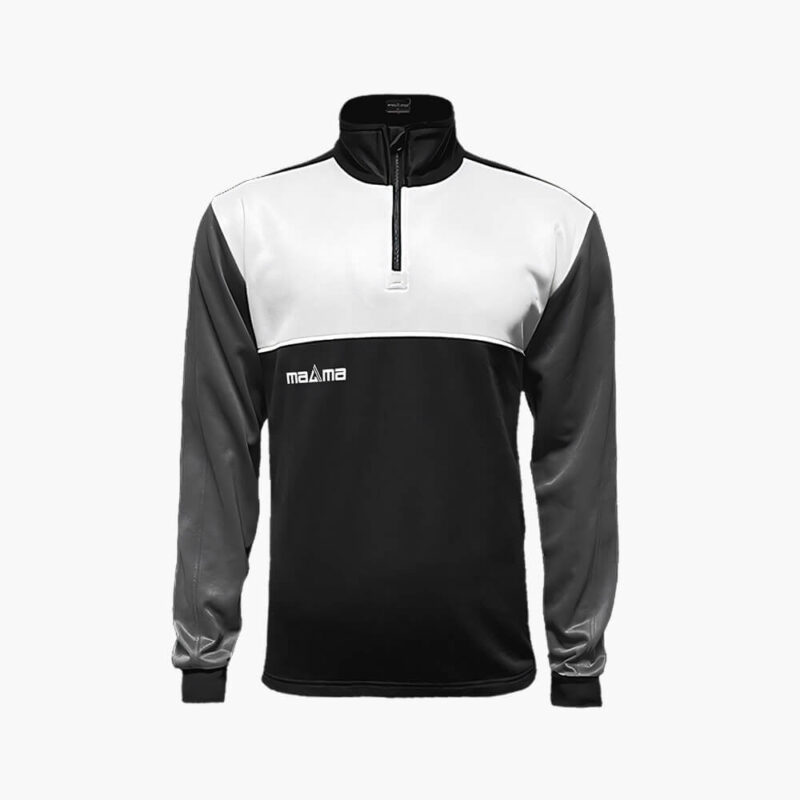 Felpa Mezza zip Tellus - Nero Grigio Bianco