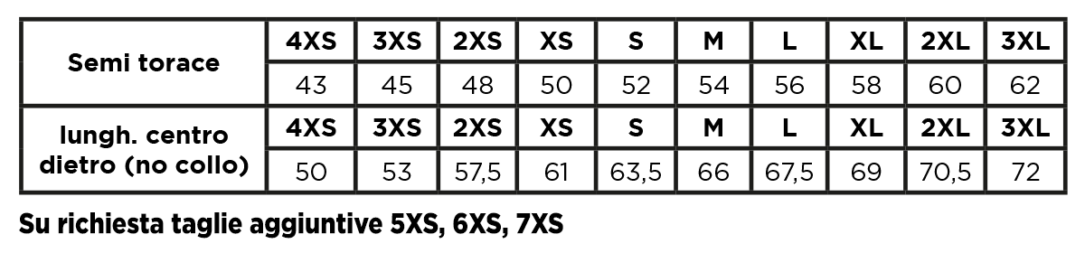 Tabella Taglie TELLUS