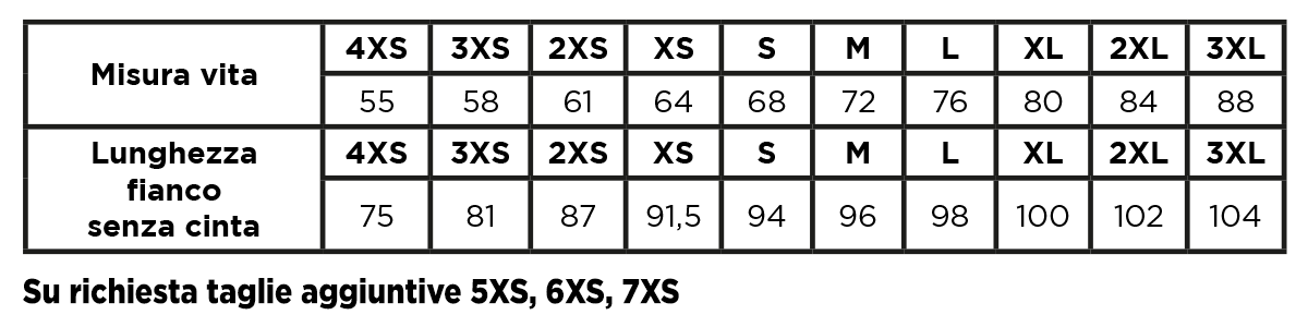 Tabella Taglie TELLUS