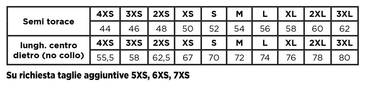 Tabella Taglie Shirt Aster