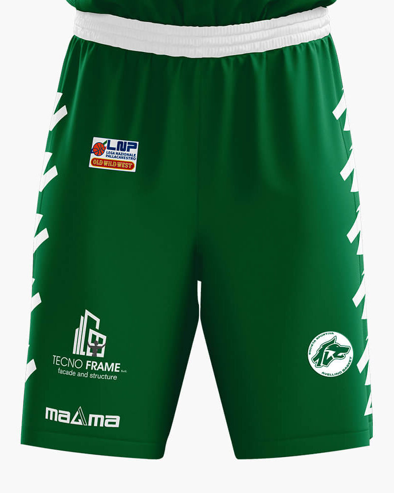 Official Matchwear AVELLINO BASKET - Short verde fronte
