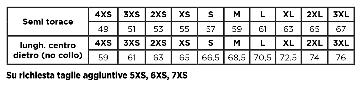 Tabella Taglie FAYALIT