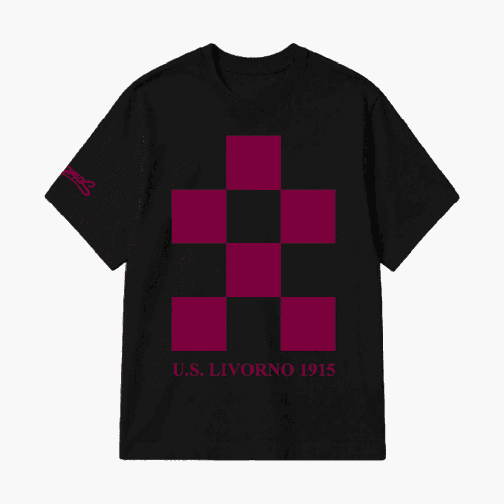 US Livorno 1915 - Shirt Oversize Nero Scacchi
