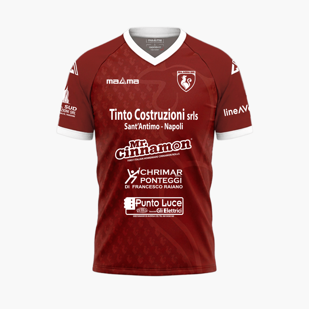 REAL AVERSA OFFICIAL SHIRT 26-27 HOME - fronte